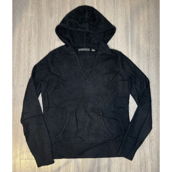 Lord & Taylor Sweaters - Lord & Taylor 100% Cashmere Hoodie Sweater Black Women’s XL, Kangaroo Pocket